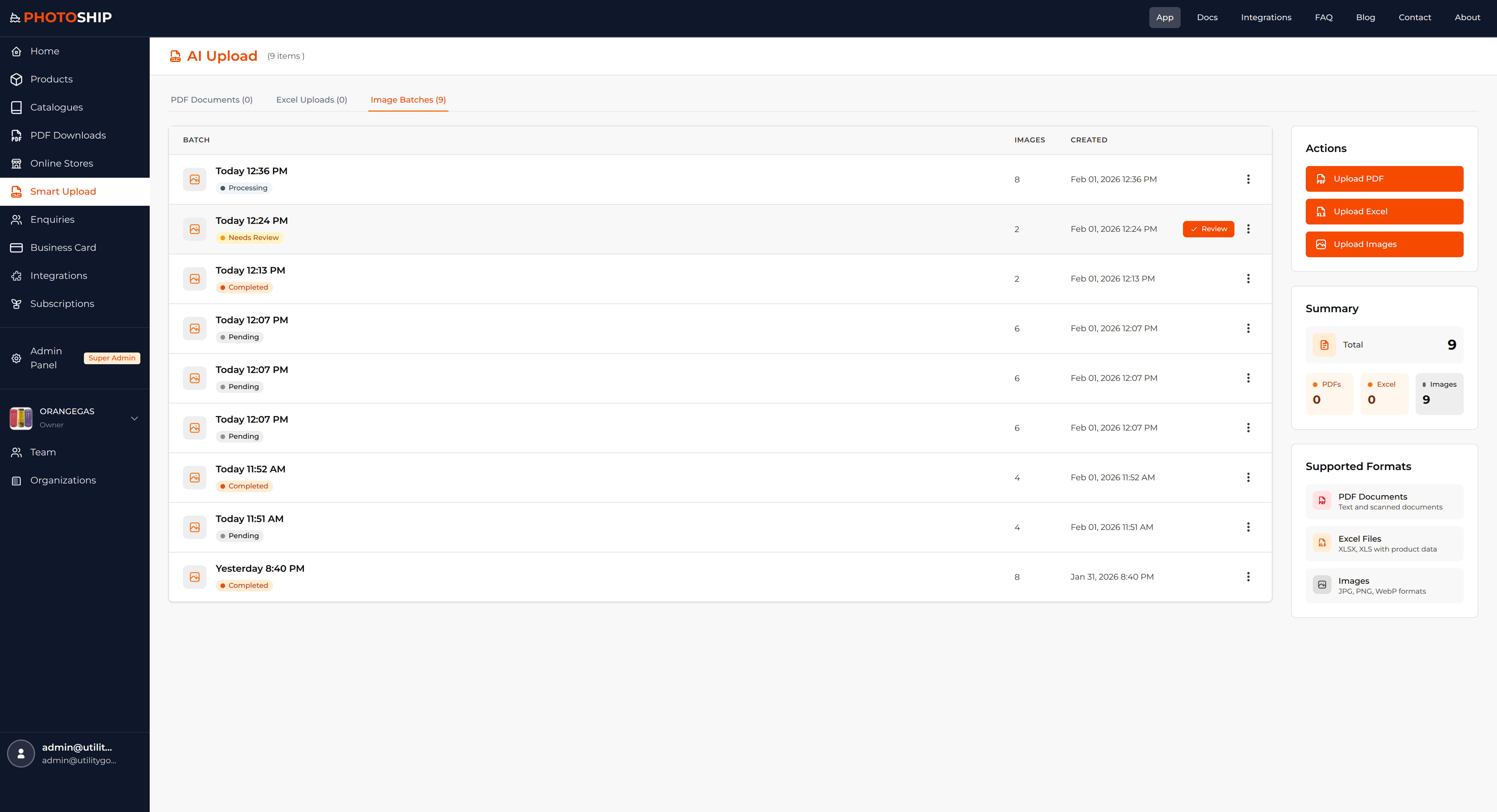 Manage Image Batches