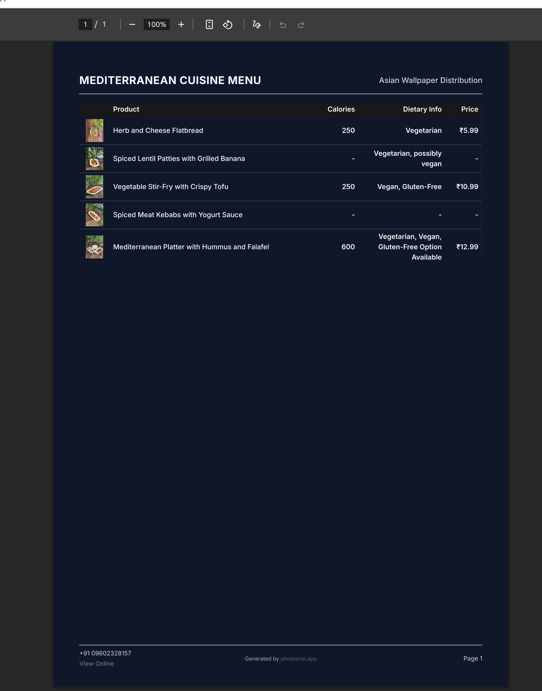 PDF footer link to online store