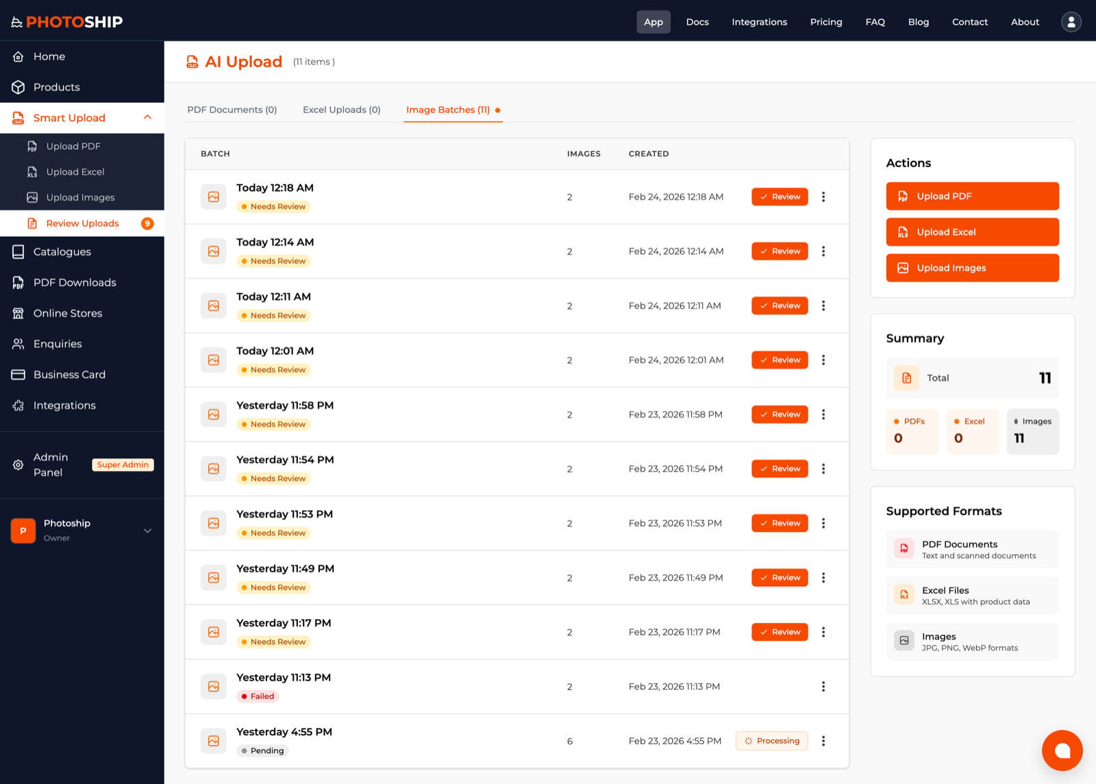 Image Batches Management