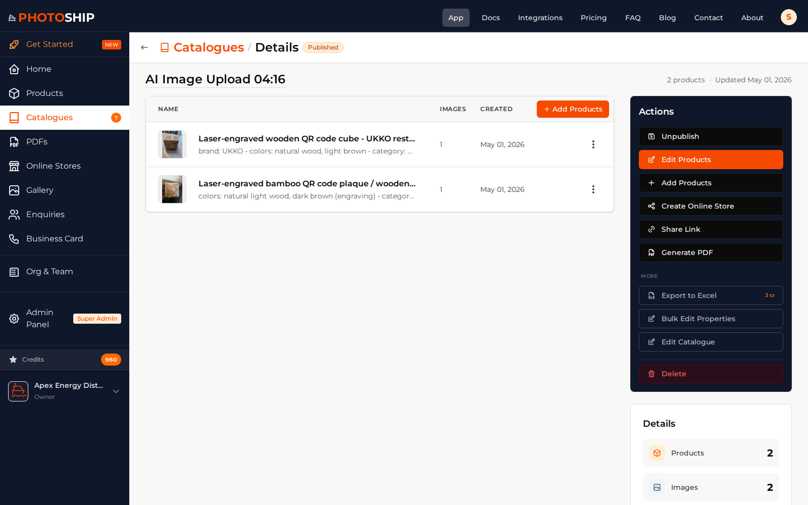 Catalogue Details