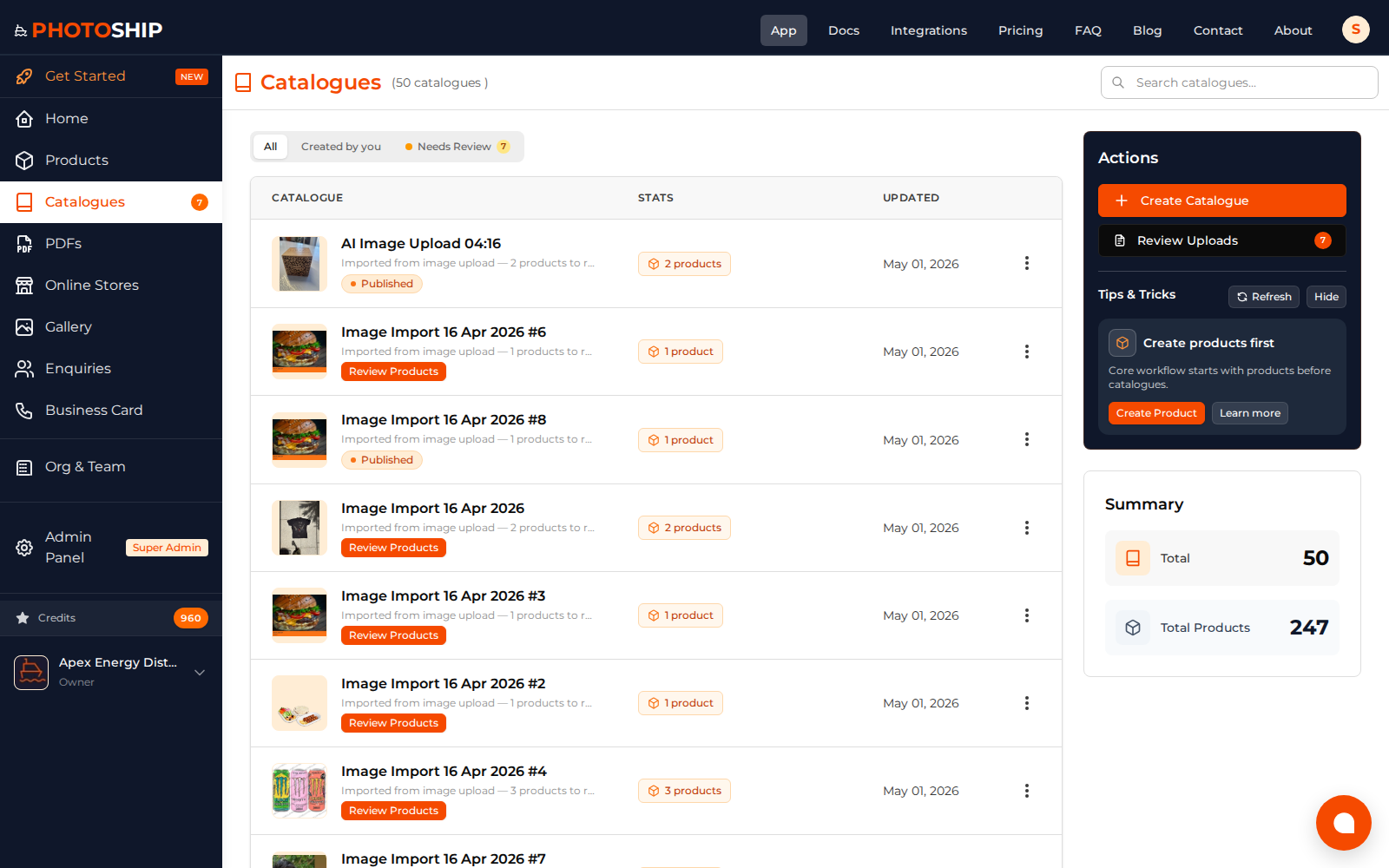 Catalogues Management