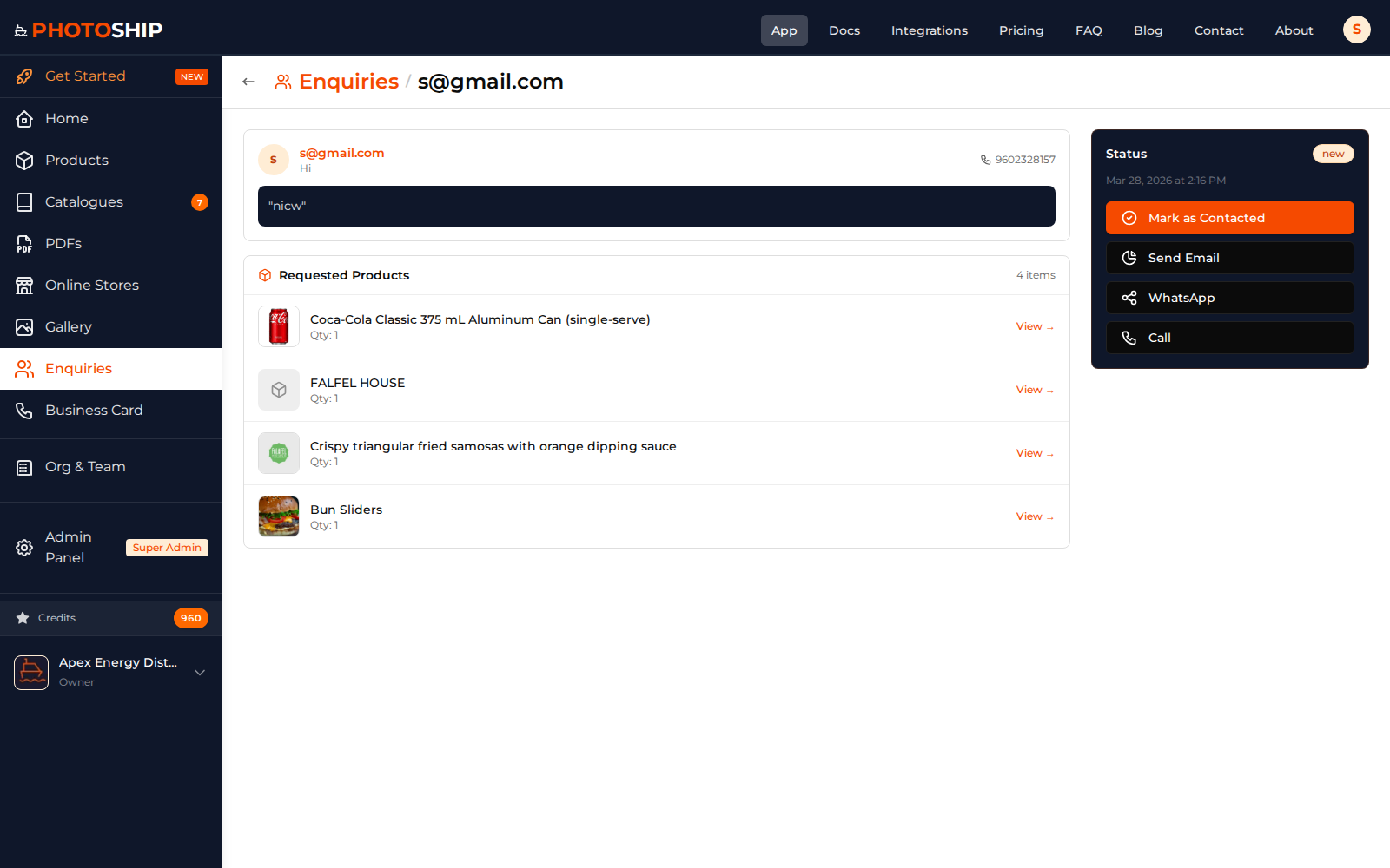 Enquiry Details