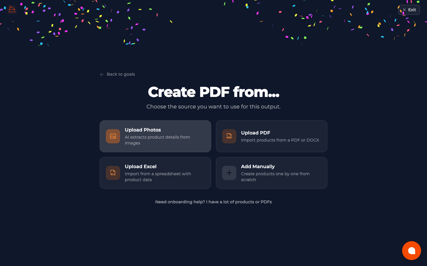 Choose PDF as the goal